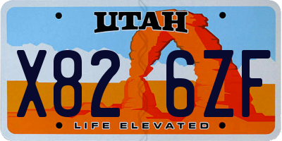UT license plate X826ZF