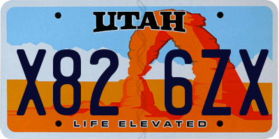 UT license plate X826ZX