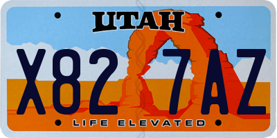 UT license plate X827AZ