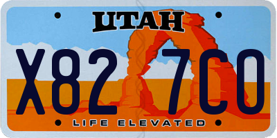 UT license plate X827CO