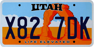 UT license plate X827DK
