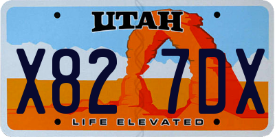 UT license plate X827DX
