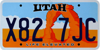 UT license plate X827JC