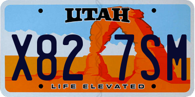 UT license plate X827SM