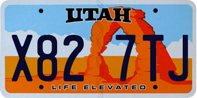 UT license plate X827TJ