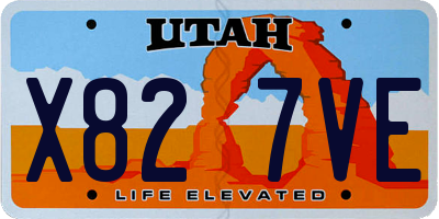 UT license plate X827VE