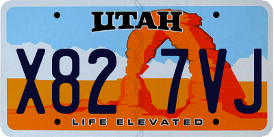 UT license plate X827VJ