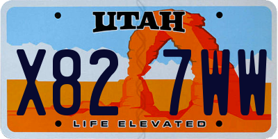 UT license plate X827WW