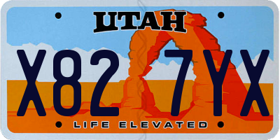 UT license plate X827YX