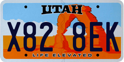 UT license plate X828EK