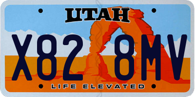UT license plate X828MV