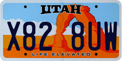 UT license plate X828UW