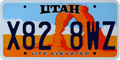 UT license plate X828WZ