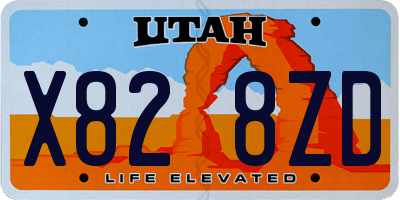 UT license plate X828ZD