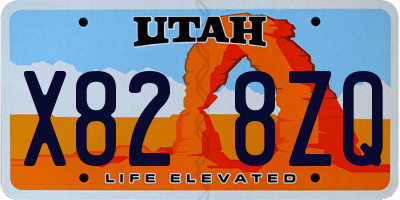 UT license plate X828ZQ