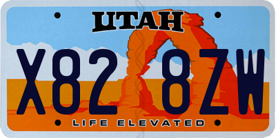 UT license plate X828ZW