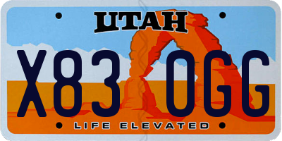 UT license plate X830GG