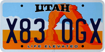 UT license plate X830GX