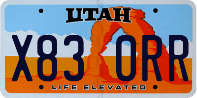 UT license plate X830RR