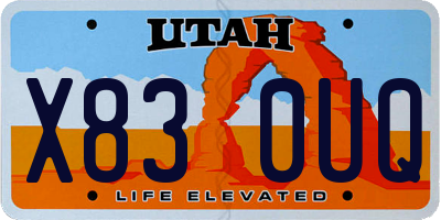 UT license plate X830UQ