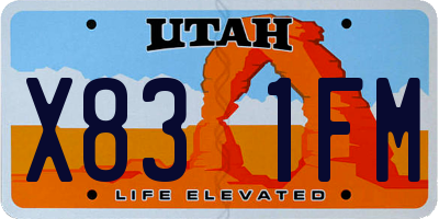 UT license plate X831FM