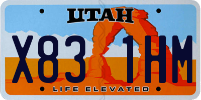UT license plate X831HM