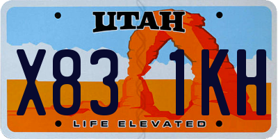 UT license plate X831KH