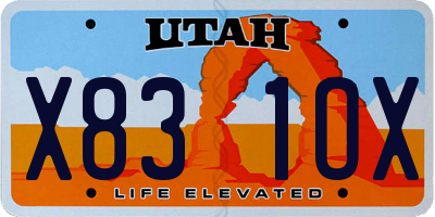 UT license plate X831OX
