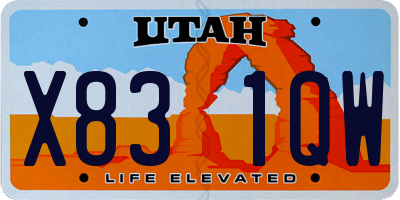 UT license plate X831QW
