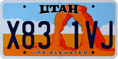 UT license plate X831VJ