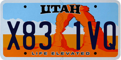 UT license plate X831VQ