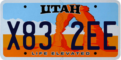 UT license plate X832EE