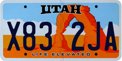 UT license plate X832JA