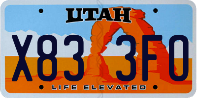 UT license plate X833FO