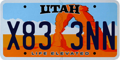UT license plate X833NN