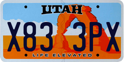 UT license plate X833PX