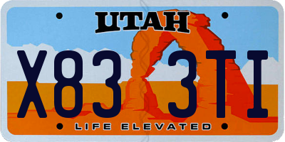 UT license plate X833TI