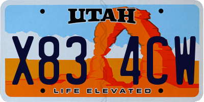 UT license plate X834CW