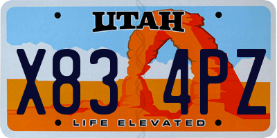 UT license plate X834PZ