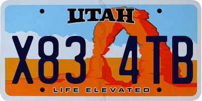 UT license plate X834TB