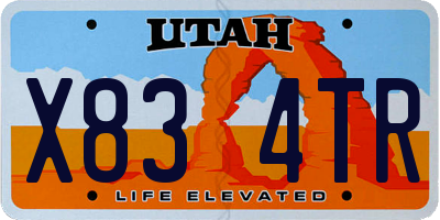 UT license plate X834TR