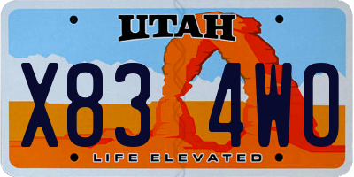 UT license plate X834WO