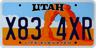 UT license plate X834XR