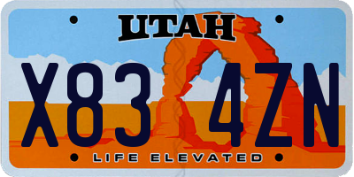 UT license plate X834ZN