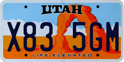 UT license plate X835GM
