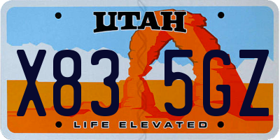 UT license plate X835GZ