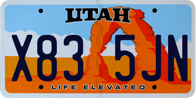 UT license plate X835JN