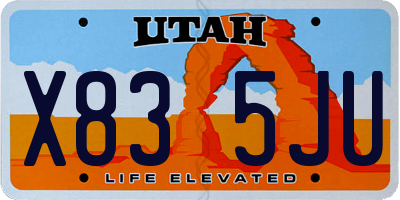 UT license plate X835JU