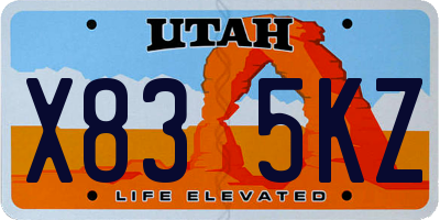 UT license plate X835KZ