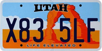 UT license plate X835LF